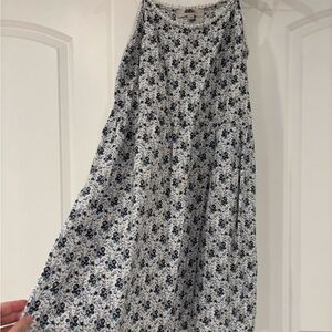 Loft Floral A-Line Maxi Skirt - Blue and White